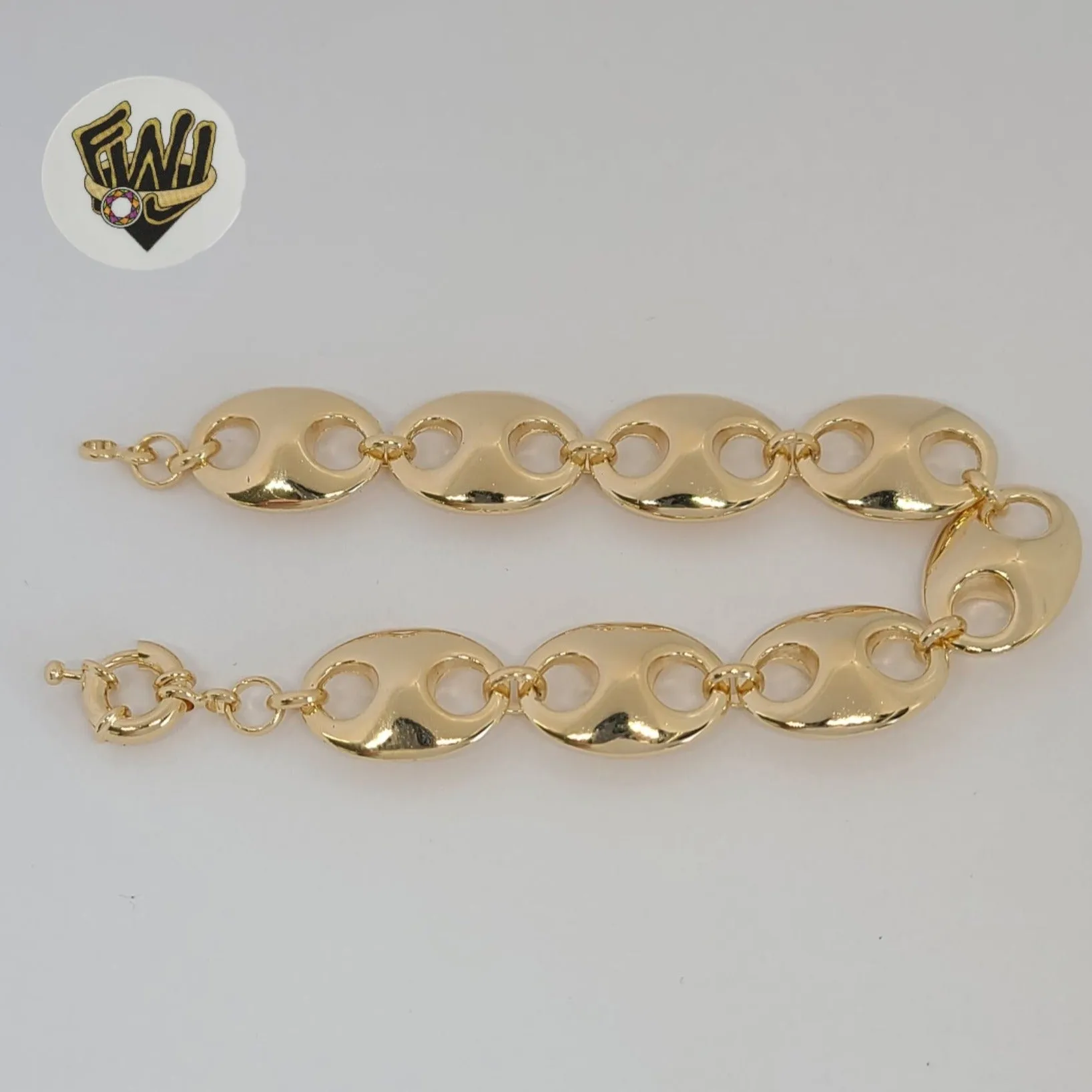 (1-0773) Gold Laminate - 19.5mm Puff Marine Link Bracelet - - BGF