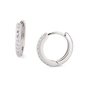 10MM DIAMOND AND 14K WHITE GOLD HUGGIES