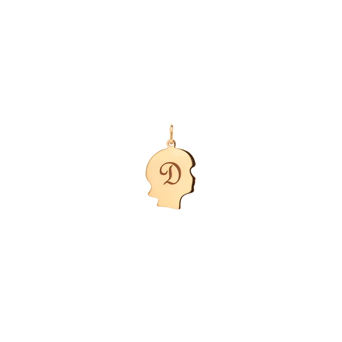 14k Girl Silhouette Initial Charm