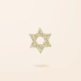 14K Gold Diamond Star of David Charm