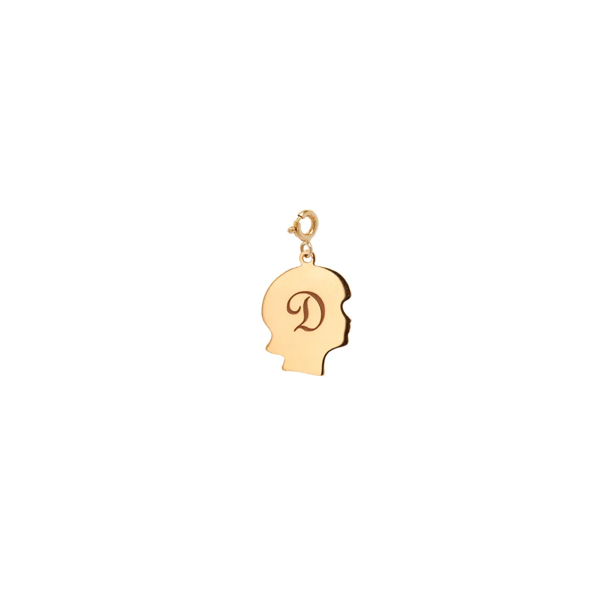 14k Single Girl Silhouette Initial Charm