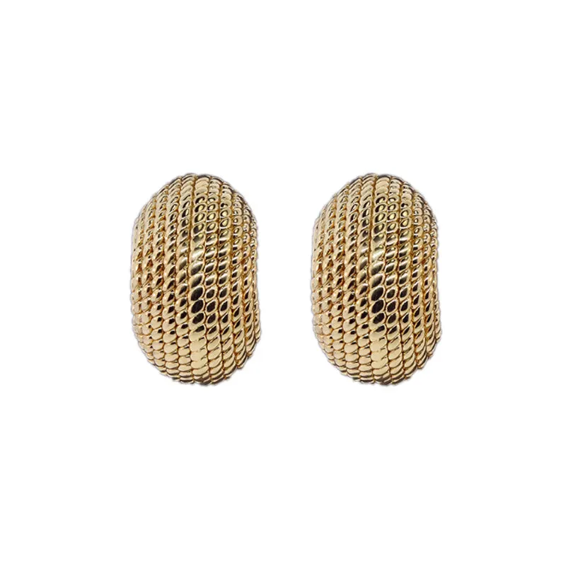 14KT Y/G Twisted Rope Earrings