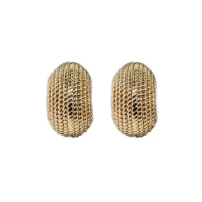 14KT Y/G Twisted Rope Earrings