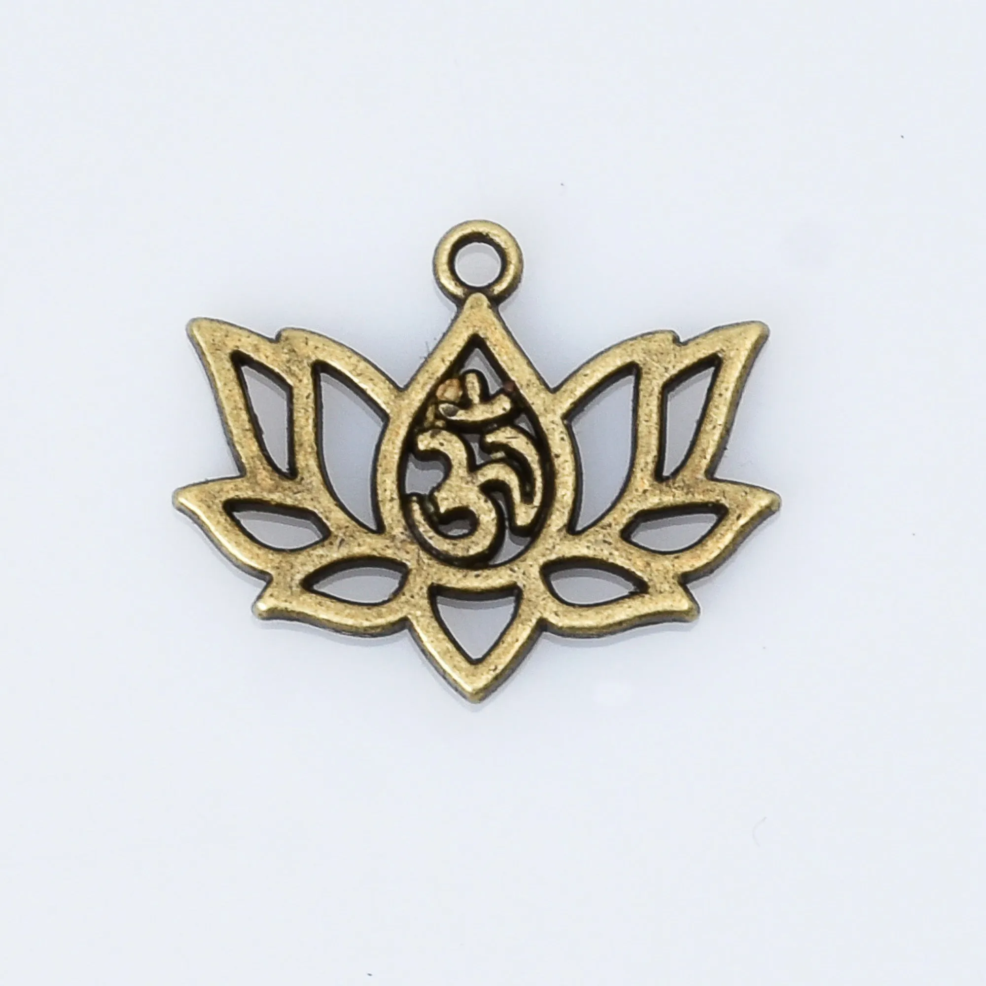 16*20mm Alloy Lotus Pendant Om Pendant Aum Pendant Spiritual charm Yoga Pendant Lotus Flower Jewelry 20pcs 102947