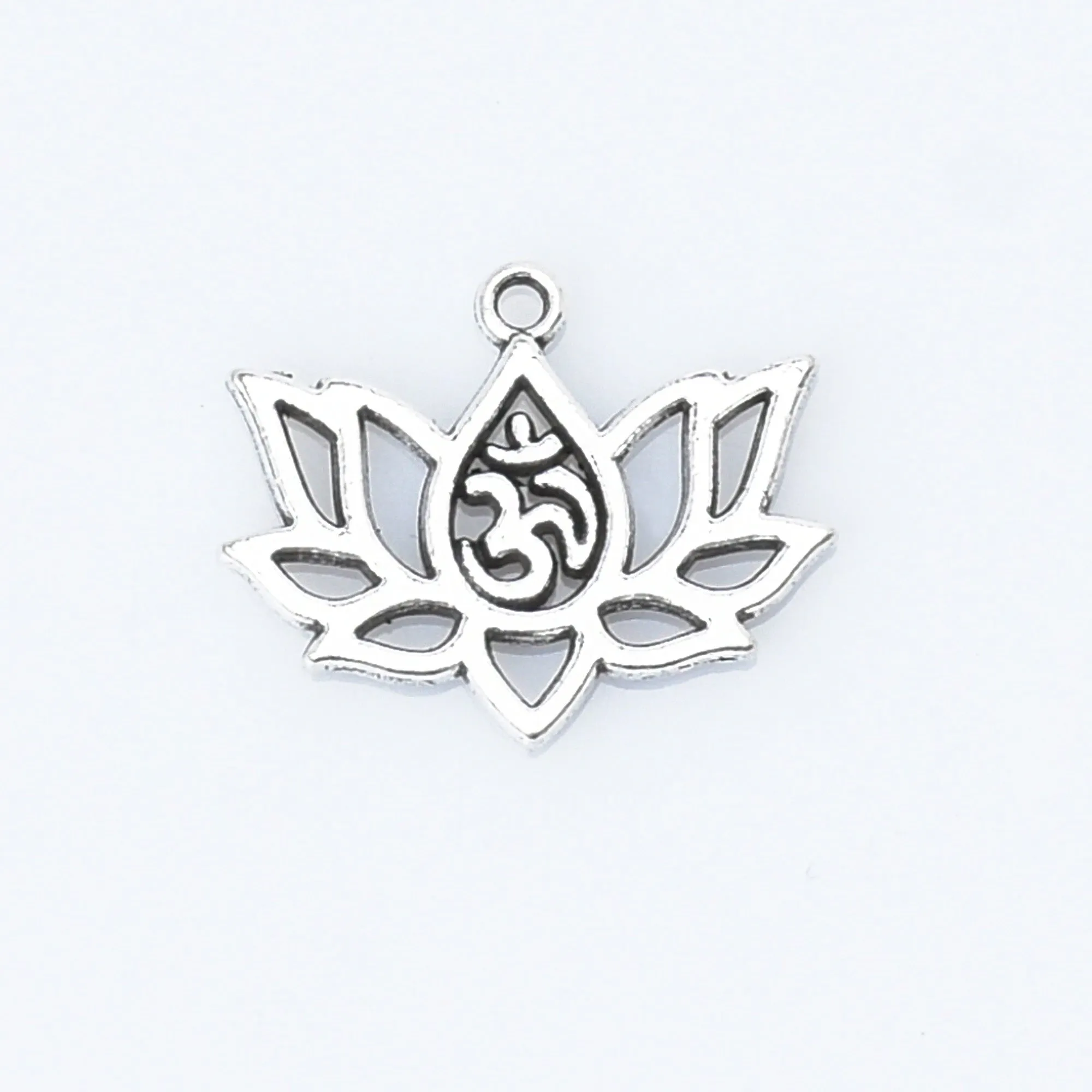 16*20mm Alloy Lotus Pendant Om Pendant Aum Pendant Spiritual charm Yoga Pendant Lotus Flower Jewelry 20pcs 102947