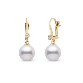 18K Romantic Collection 9.0-10.0 mm Freshadama Pearl and Diamond Earrings