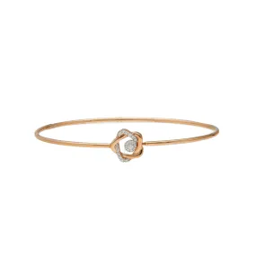 18K Rose Gold & 0.11 Carat Diamond Bangle (3gm)