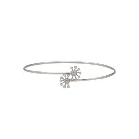 18K White Gold & 0.2 Carat Diamond Bangle (3.4gm)