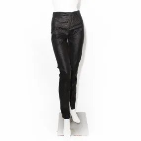 1997 Black Metallic Slit Hem Pants