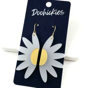 2 Frosted Split 3-D Acrylic Daisy Earrings