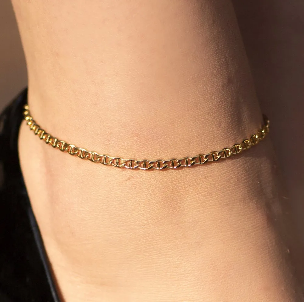 3mm Mariner Link Chain Anklet