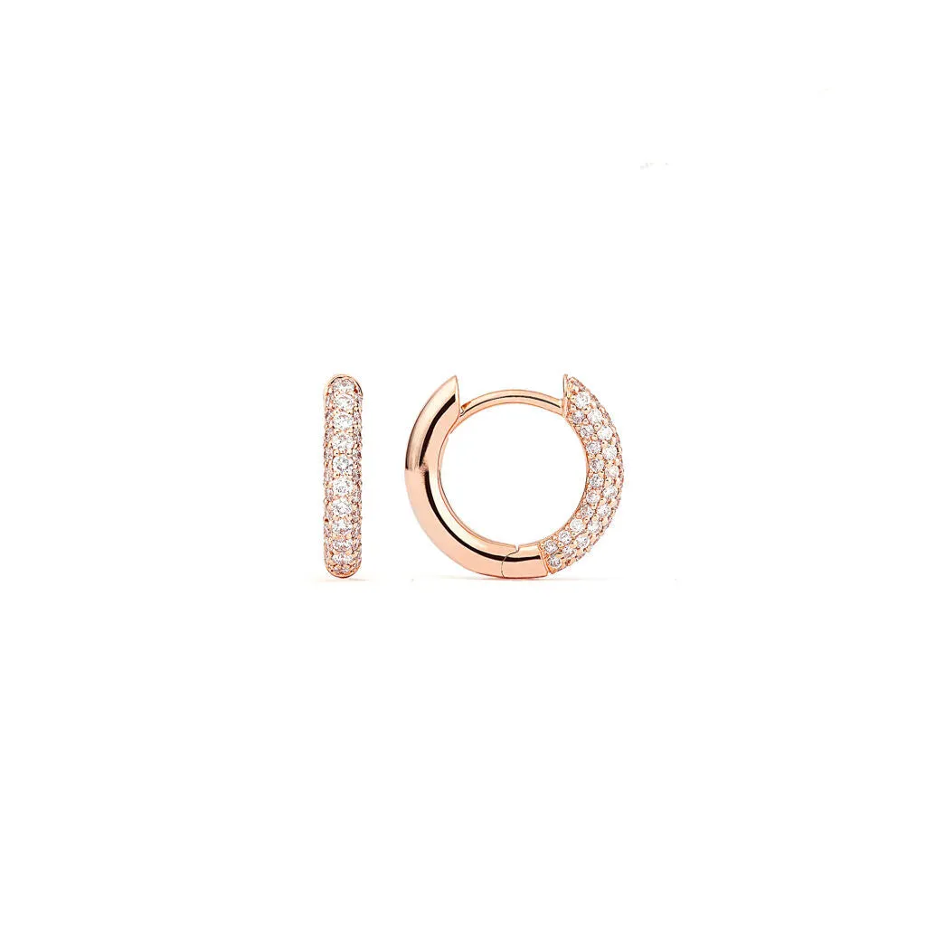 Absolute Mini (Slim) 18K Rosegold Hoops w. Diamonds