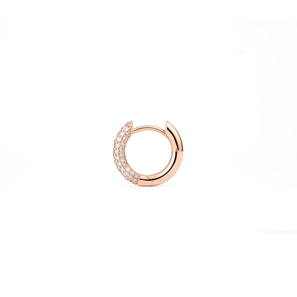 Absolute Mini (Slim) 18K Rosegold Hoops w. Diamonds