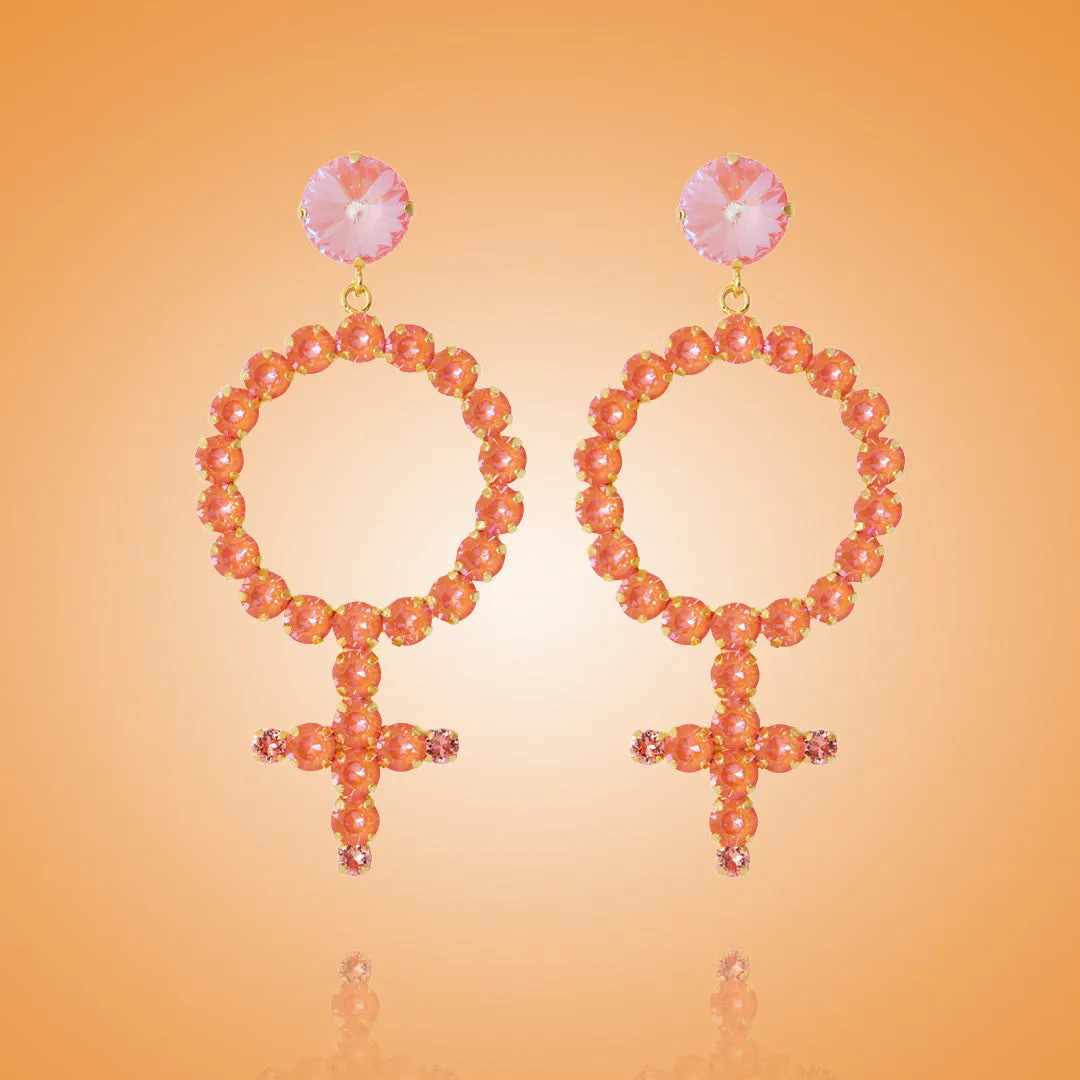 Alexandra Statement Earrings / Orange Glow Delite