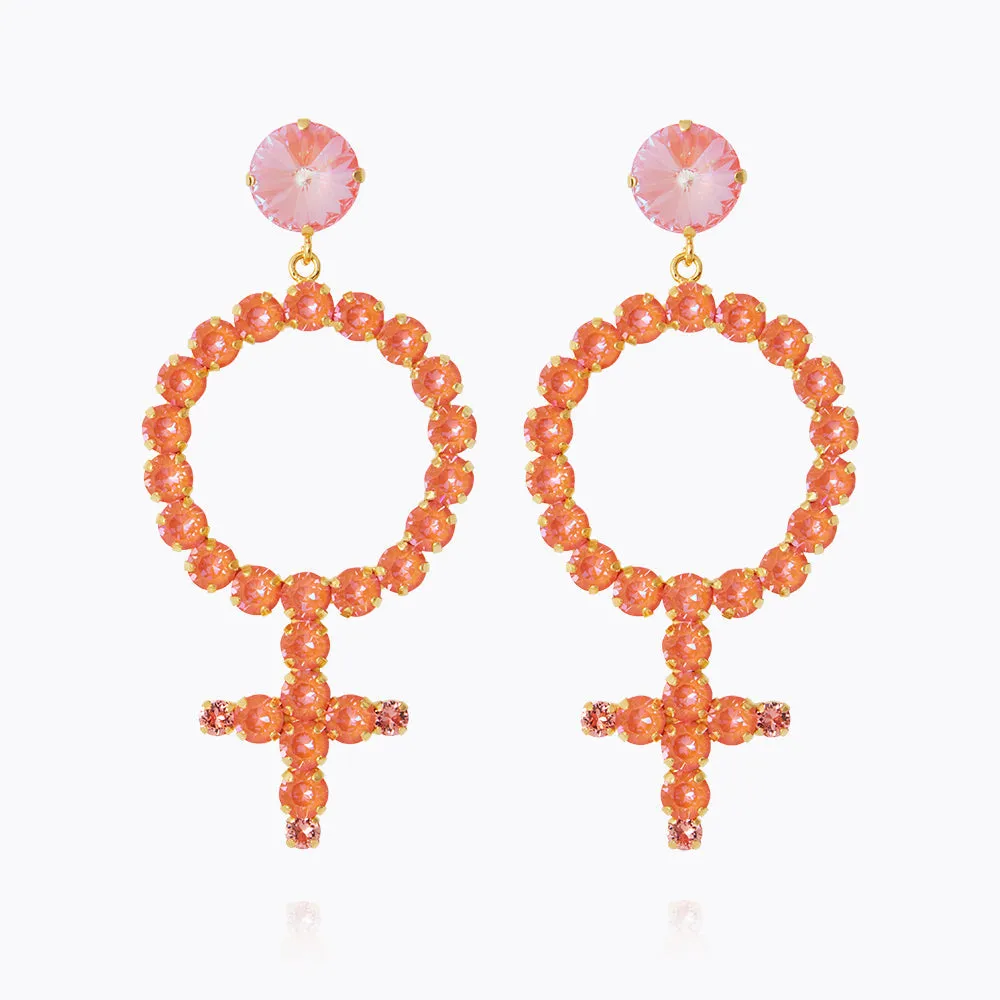 Alexandra Statement Earrings / Orange Glow Delite