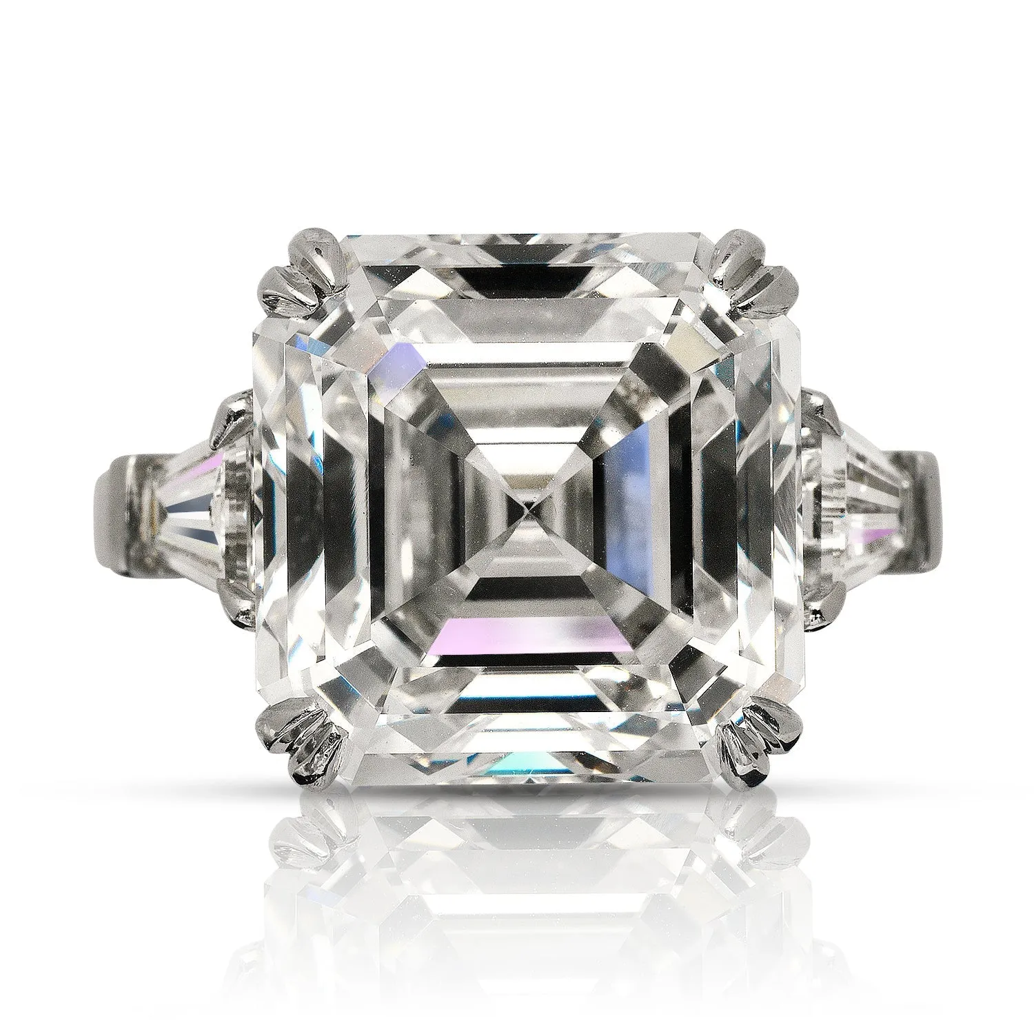 ATHENA 13 CARAT ASSCHER CUT G COLOR VVS2 CLARITY DIAMOND ENGAGEMENT RING PLATINUM GIA CERTIFIED 12 CT G VVS2 BY MIKE NEKTA