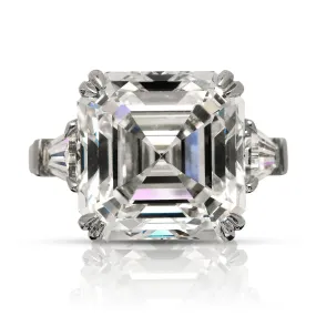 ATHENA 13 CARAT ASSCHER CUT G COLOR VVS2 CLARITY DIAMOND ENGAGEMENT RING PLATINUM GIA CERTIFIED 12 CT G VVS2 BY MIKE NEKTA