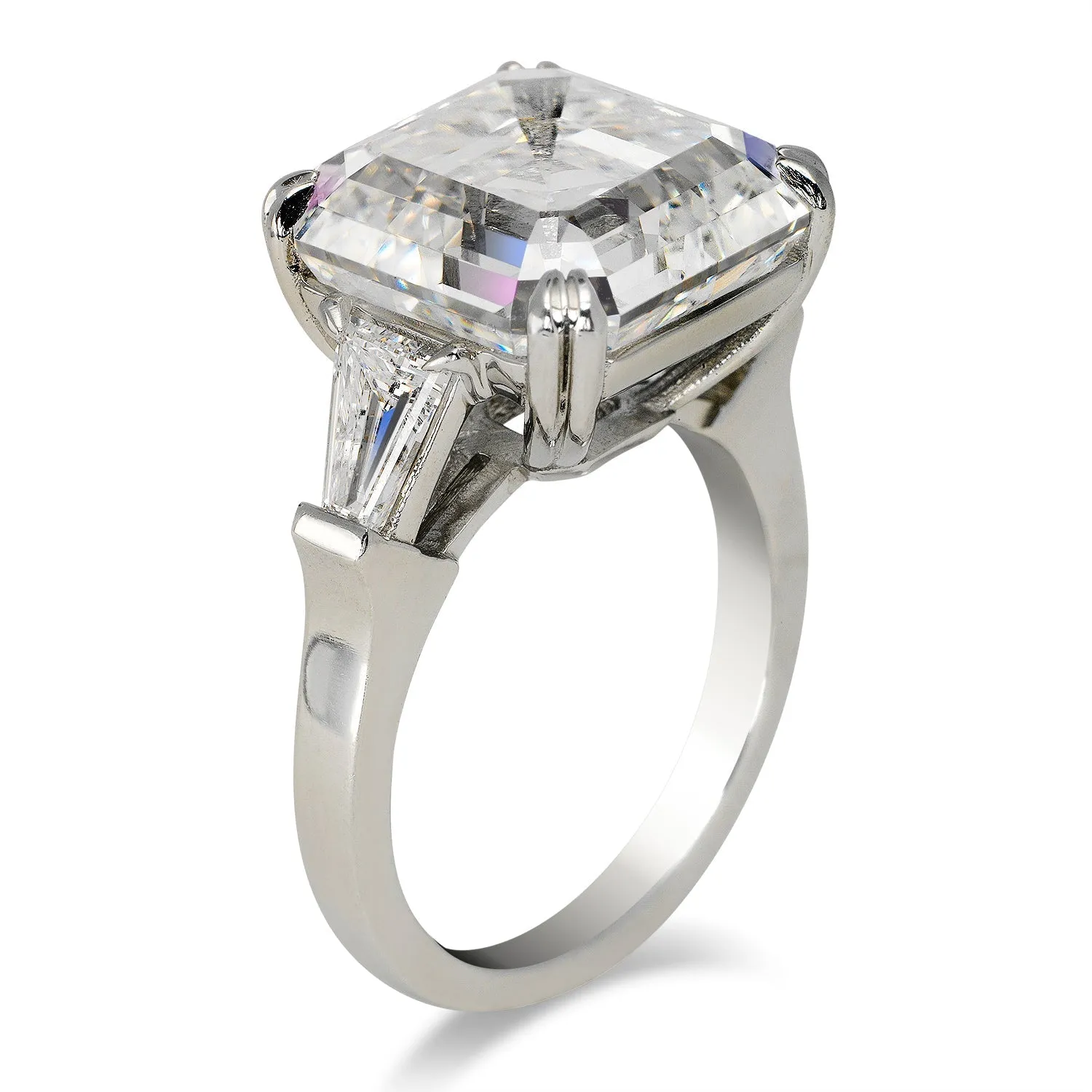 ATHENA 13 CARAT ASSCHER CUT G COLOR VVS2 CLARITY DIAMOND ENGAGEMENT RING PLATINUM GIA CERTIFIED 12 CT G VVS2 BY MIKE NEKTA