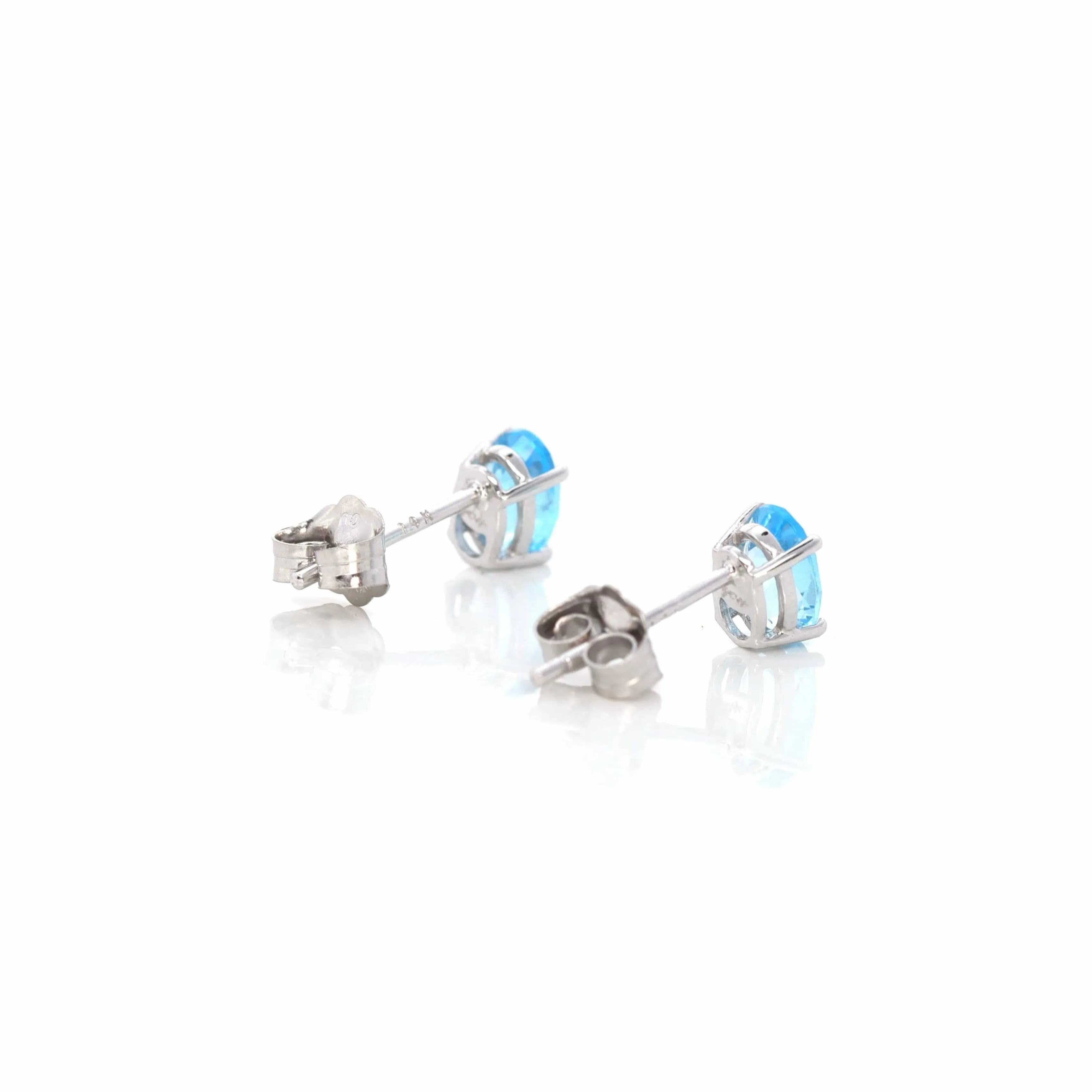 Baikalla 14k Classic White Gold 1 CTTW Natural Blue Topaz Earrings