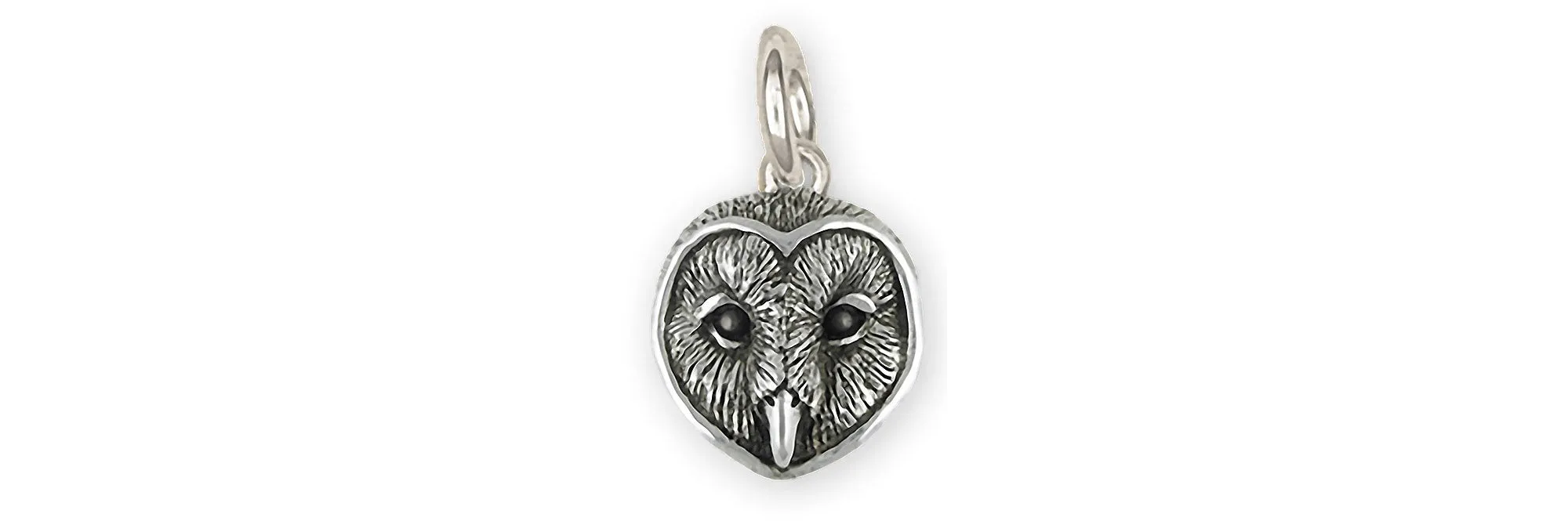 Barn Owl Jewelry Sterling Silver Handmade Barn Owl Charm  OW23X-C