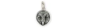 Barn Owl Jewelry Sterling Silver Handmade Barn Owl Charm  OW23X-C