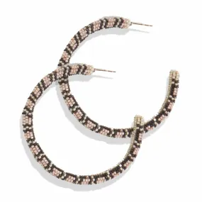 Beaded Large Hoop Earrings, Blush | Ink   Alloy