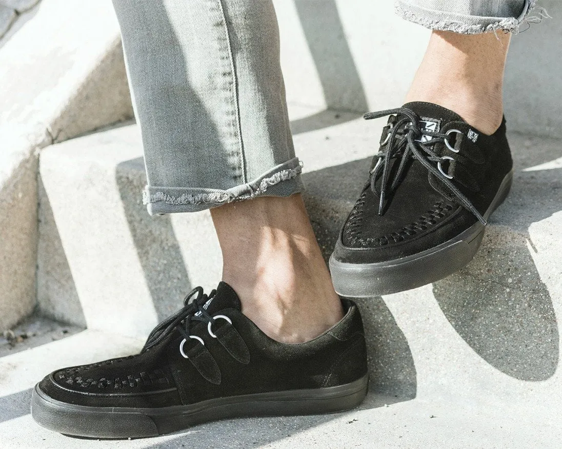 Black Suede D-Ring Sneaker