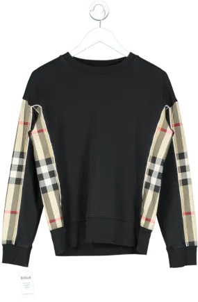 Burberry Black Check Trim Sweatshirt UK 10 years