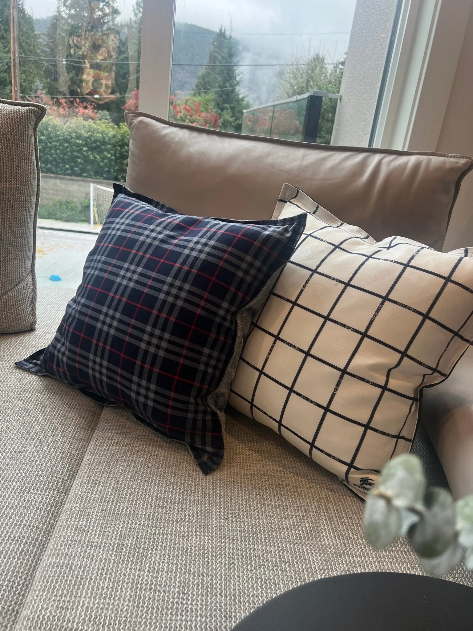 Burberry Pillows made from authentic Burberry Scarves