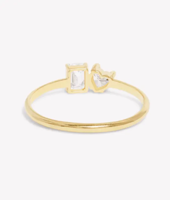 Celestial Heart Ring in 14K Gold over Sterling Silver