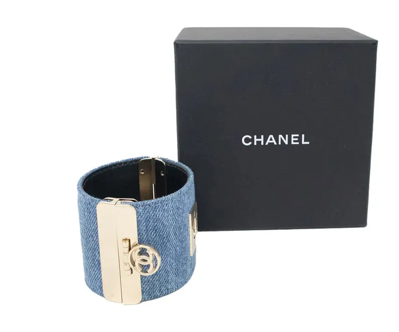 Chanel 17P 2017 Spring Denim Cuff Bracelet