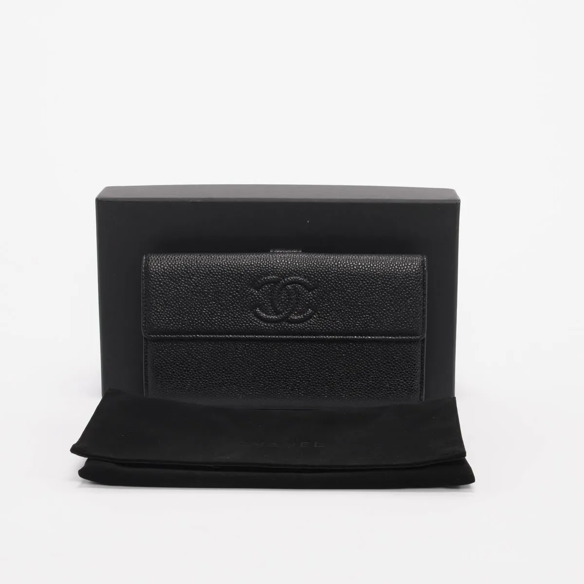 Chanel Black Caviar Leather Timeless CC Wallet