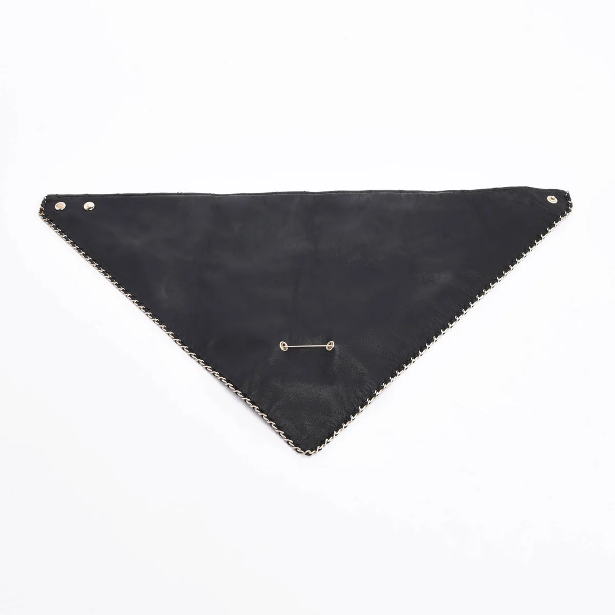 Chanel Black Quilted Lambskin CC Brooch Bandana Scarf