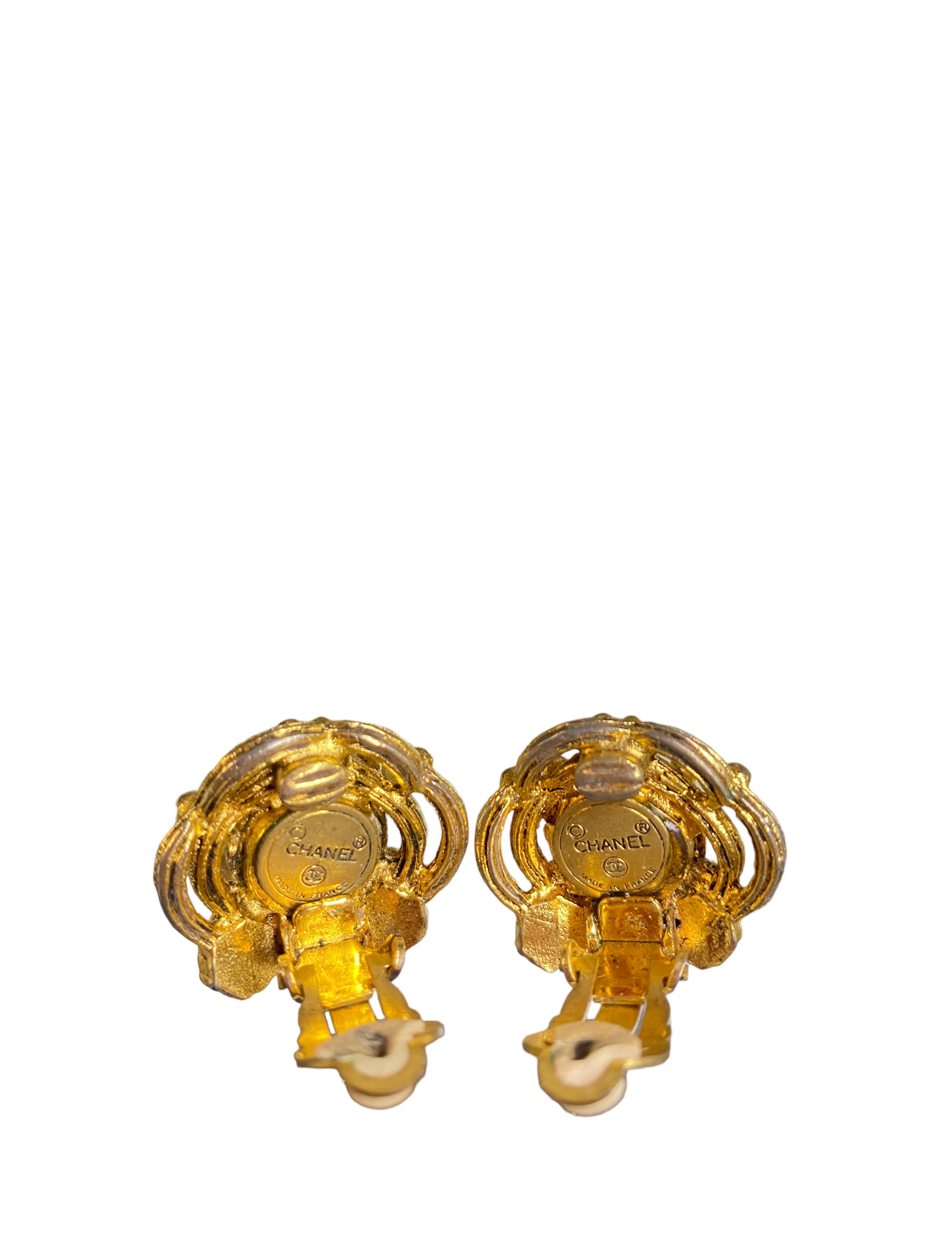 Chanel Pearl Clip On Earrings