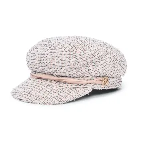 Chanel Pink Tweed Newsboy Cap