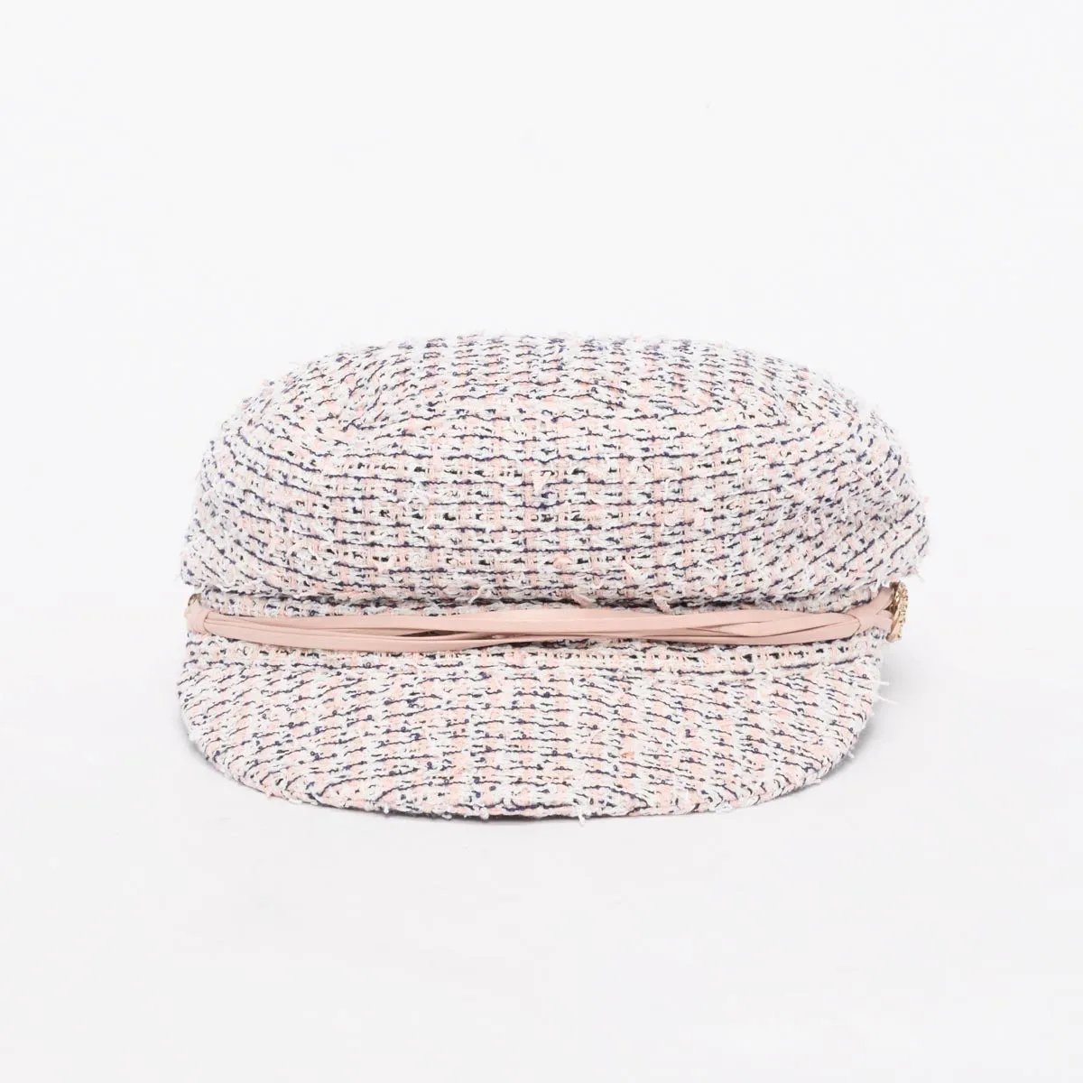 Chanel Pink Tweed Newsboy Cap