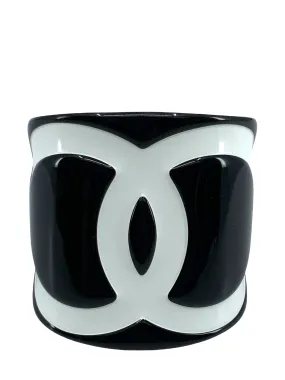 Chanel Resin CC Logo Wide Cuff Bracelet