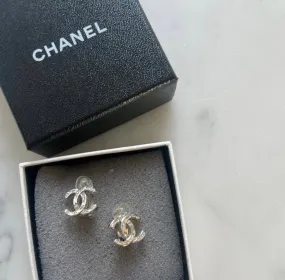 Chanel Rhinestone Clip on Earrings