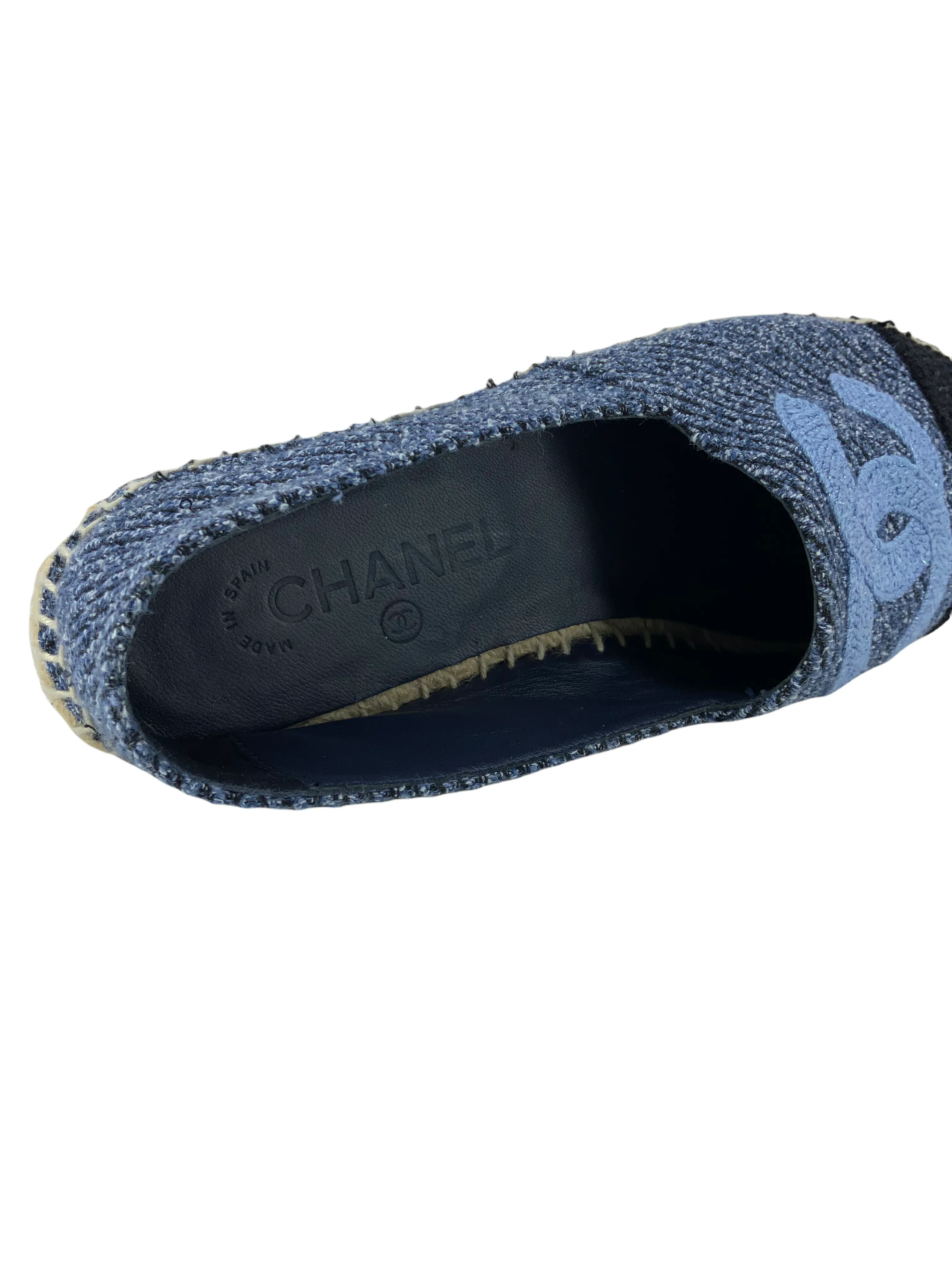 CHANEL Tweed CC Espadrilles Size 7