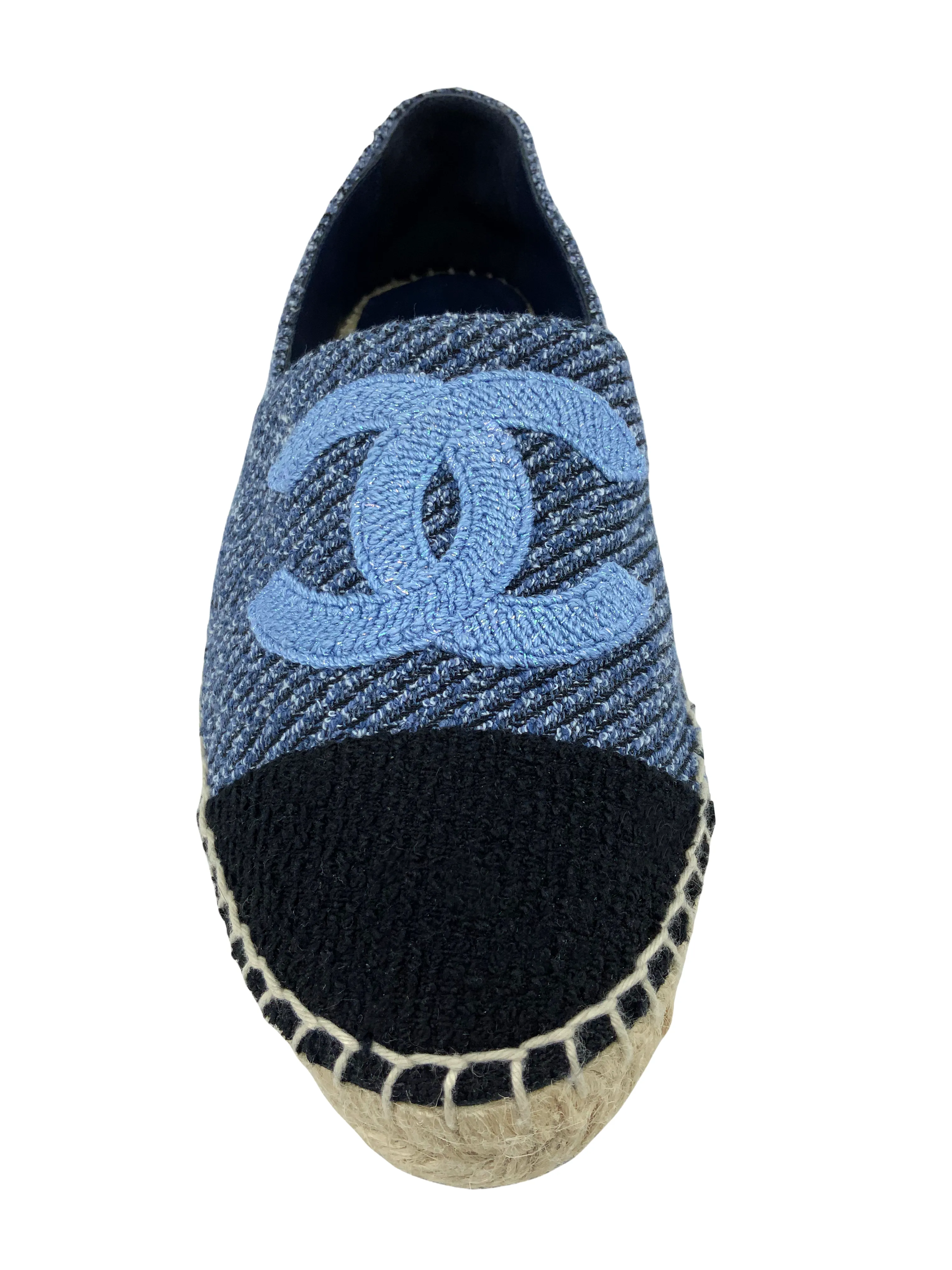 CHANEL Tweed CC Espadrilles Size 7