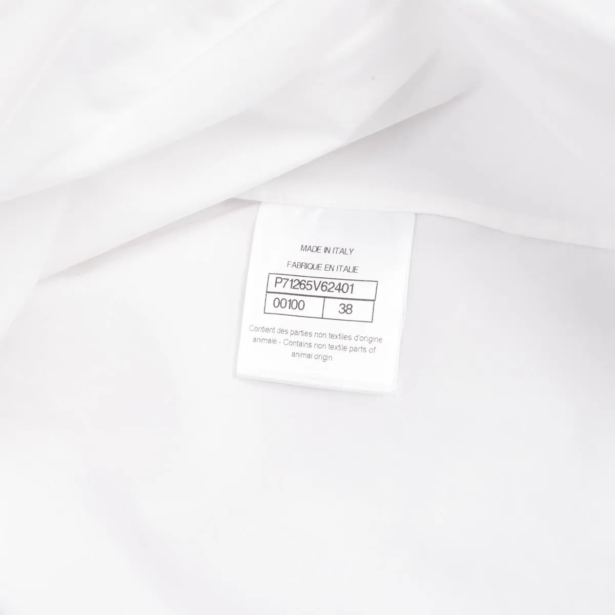 Chanel White Cotton CC Blouse FR 38