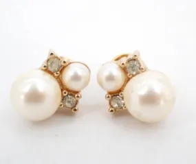 Christian Dior Rhombus Faux Pearl Earrings