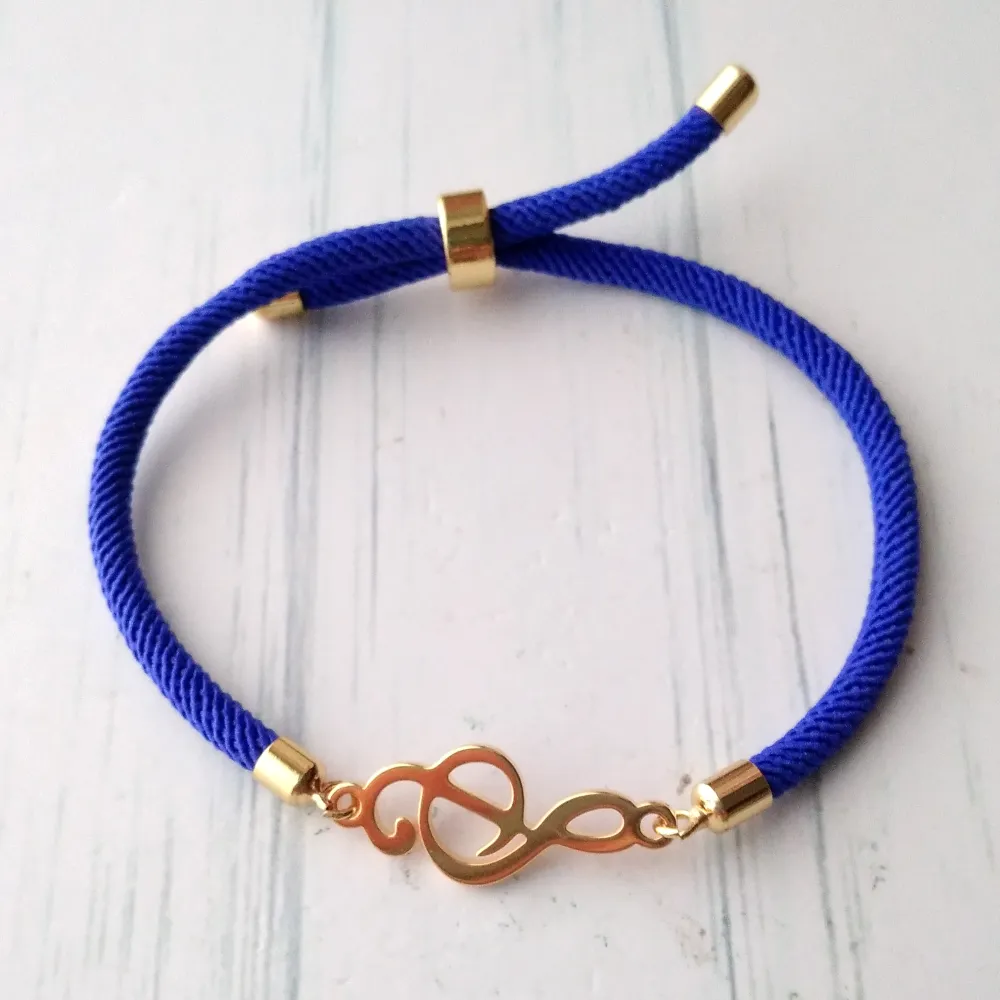 Dani G Clef Corded Slider Bracelet