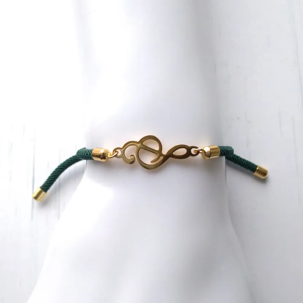 Dani G Clef Corded Slider Bracelet