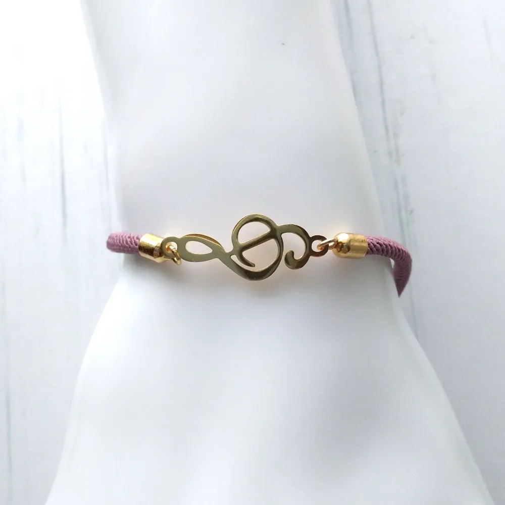 Dani G Clef Corded Slider Bracelet