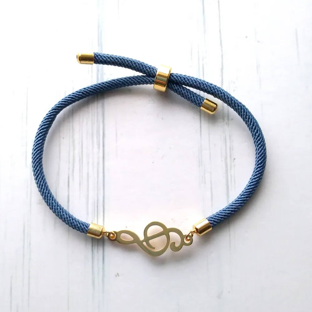 Dani G Clef Corded Slider Bracelet