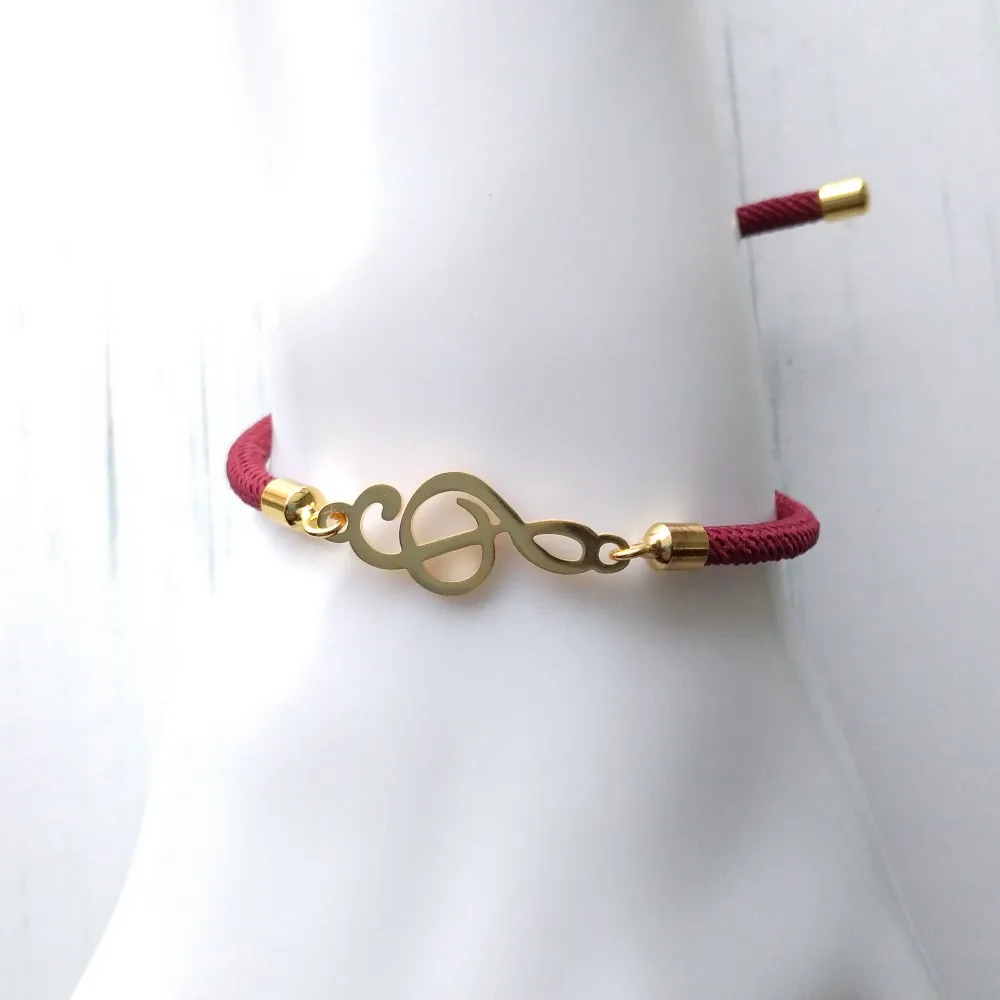 Dani G Clef Corded Slider Bracelet