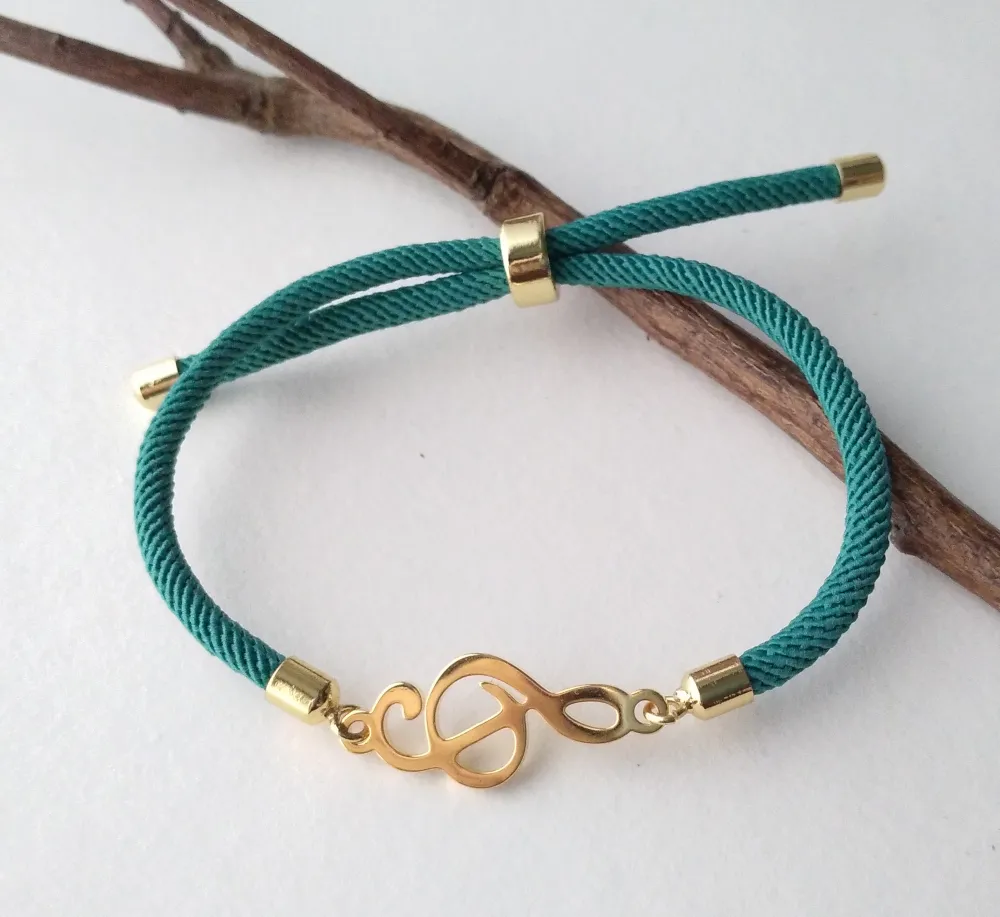 Dani G Clef Corded Slider Bracelet