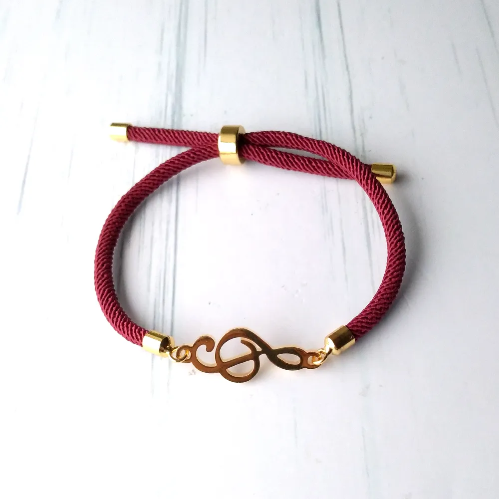 Dani G Clef Corded Slider Bracelet