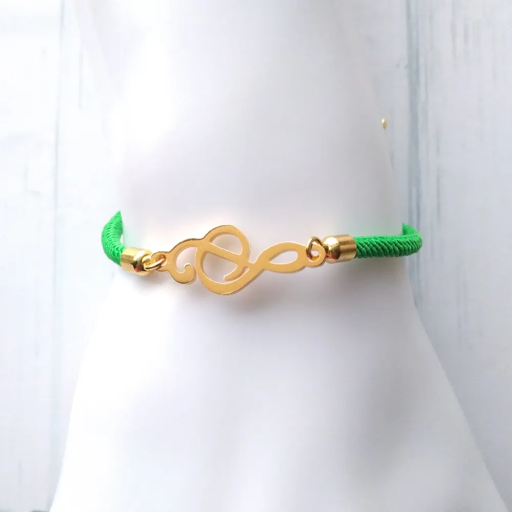 Dani G Clef Corded Slider Bracelet